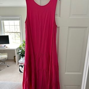 Anthropologie Maeve Marlene Tiered Maxi Dress Fuchsia Pink